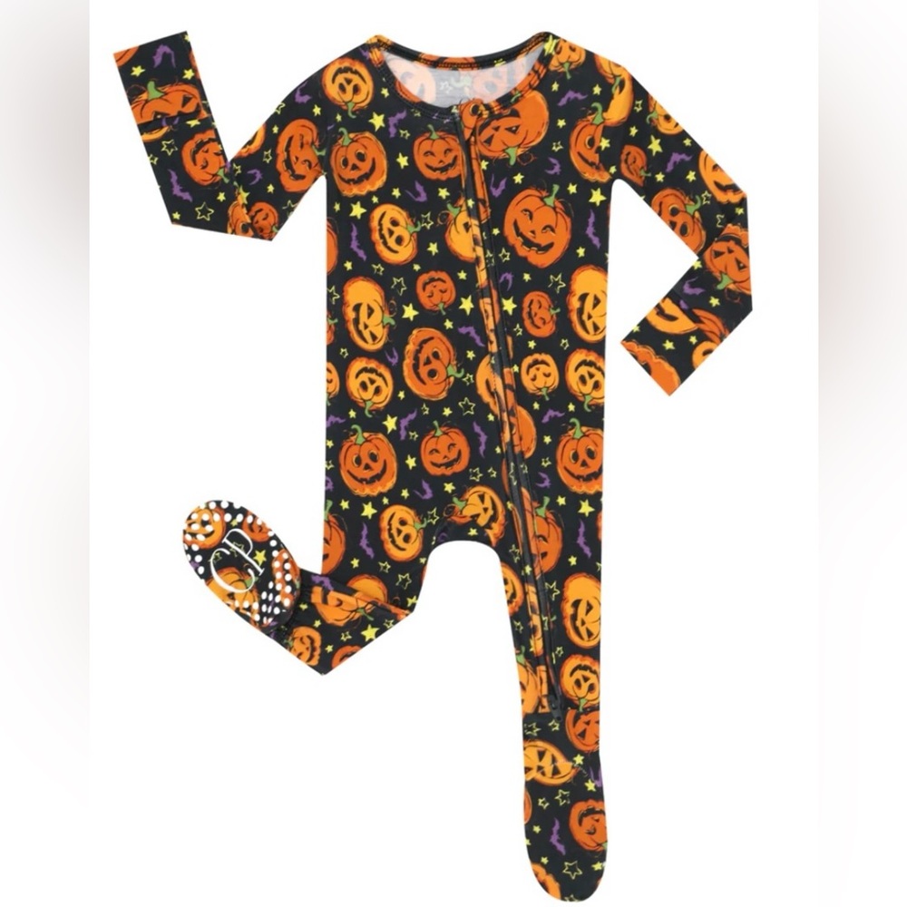 Spooky Pumpkin Kids Footie Pajamas